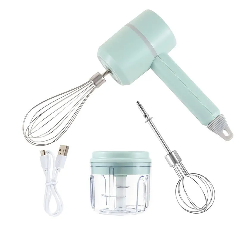 3-in-1 Wireless Portable Electric Food Mixer Hand Blender AO-78163 - Green