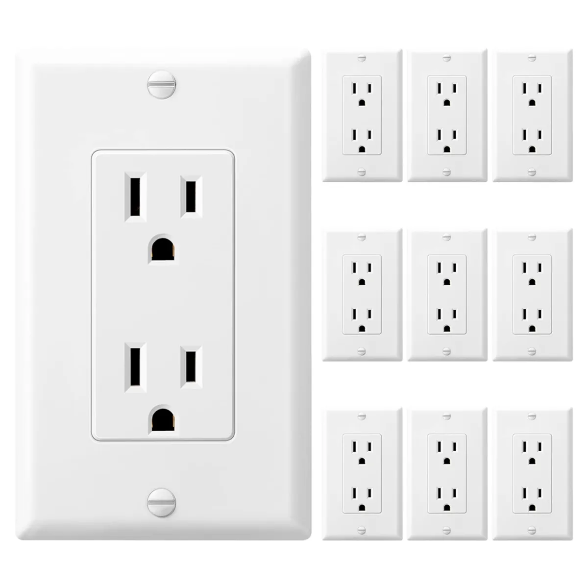 Tamper-Resistant Electrical Outlet Decorator Receptacle Outlet