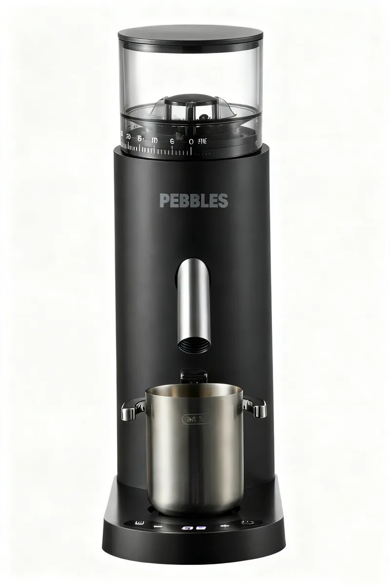 PEBBLES Rechargeable Wireless & Portable conical burr coffee grinder - Black