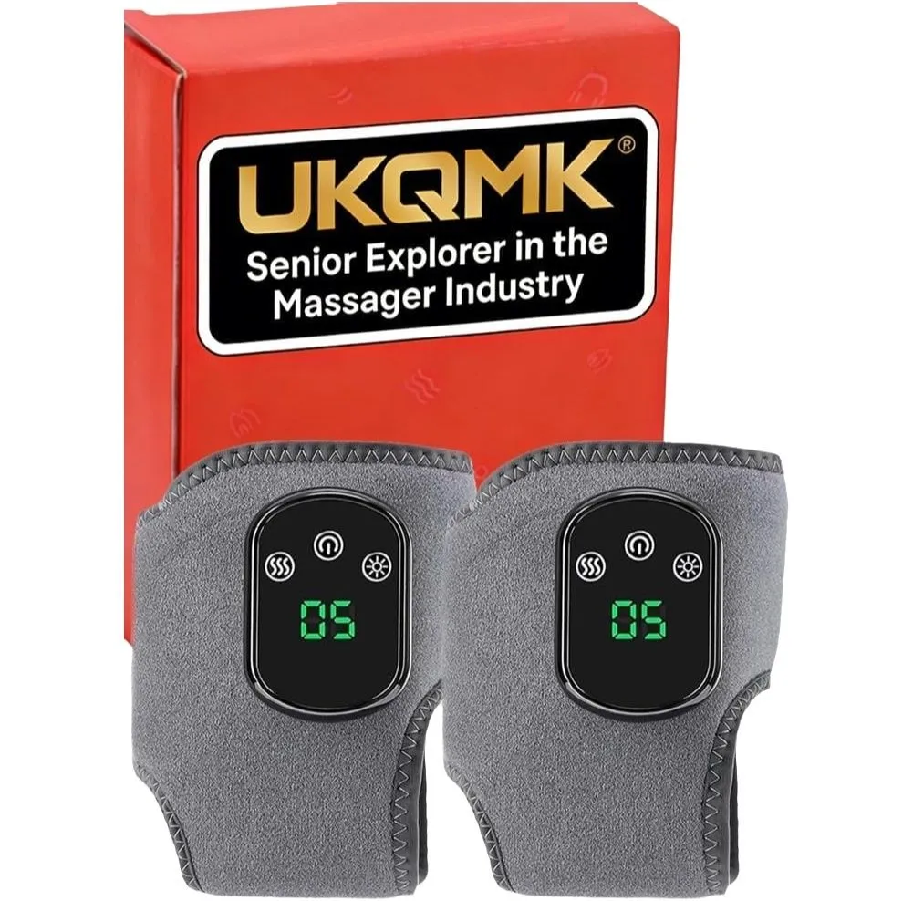 Triple Therapy Cordless Foot Massager Wrap - 5 Heat & 3 Vibration (2-Pack)