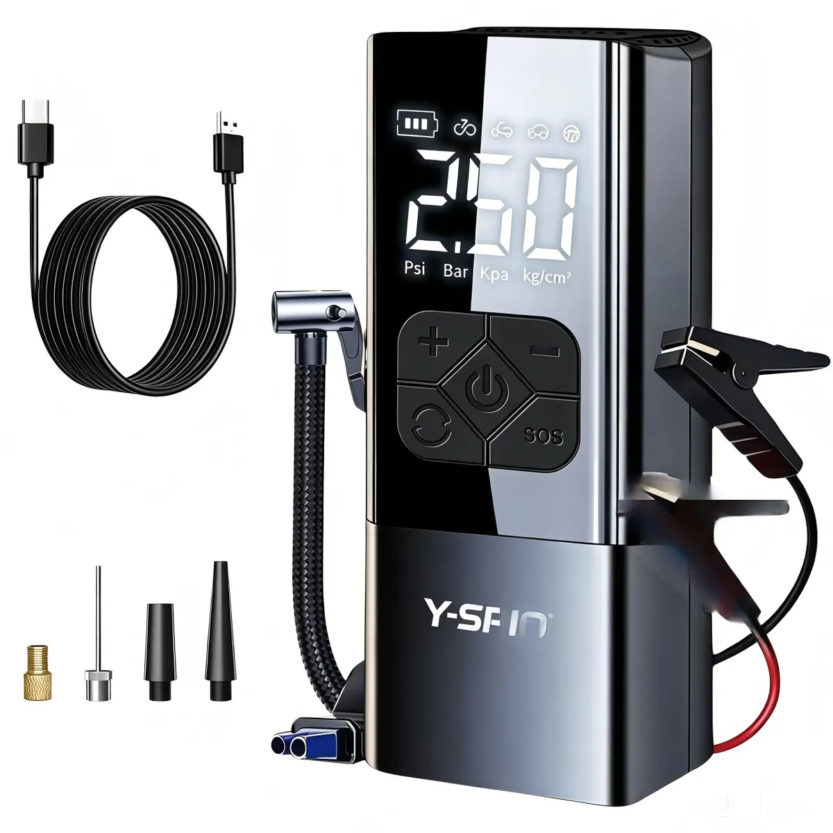 6000mAh All-in-1 Car Jump Starter Air Pump Tyre & Wheel Care Kit Y-SPIO