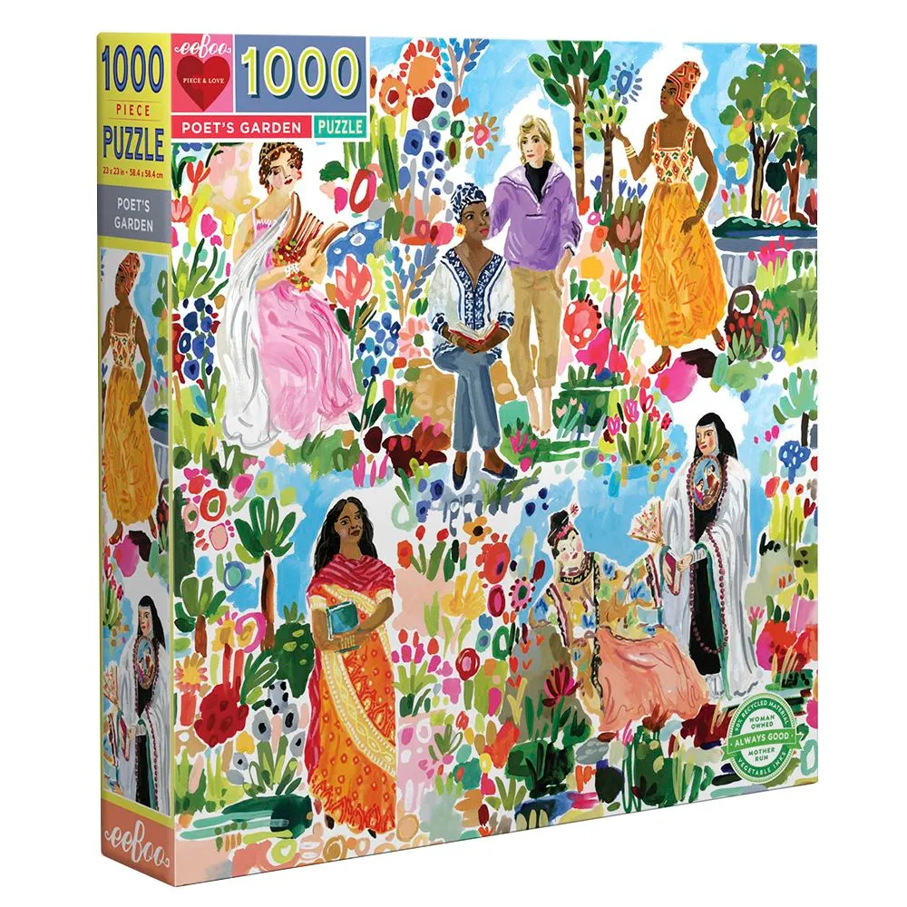 eeBoo Square Family Puzzle - Poet's Garden: 1000 Pieces