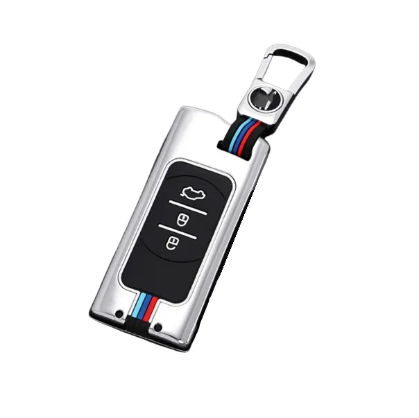Zinc Alloy Key Case For Chery Tiggo 4 & 7 Pro - Protective Shell & Keyring - Silver