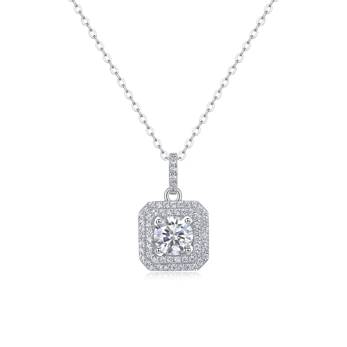 S925 Silver Moissanite Sugar Diamond Necklace - New Women's Fashion Light