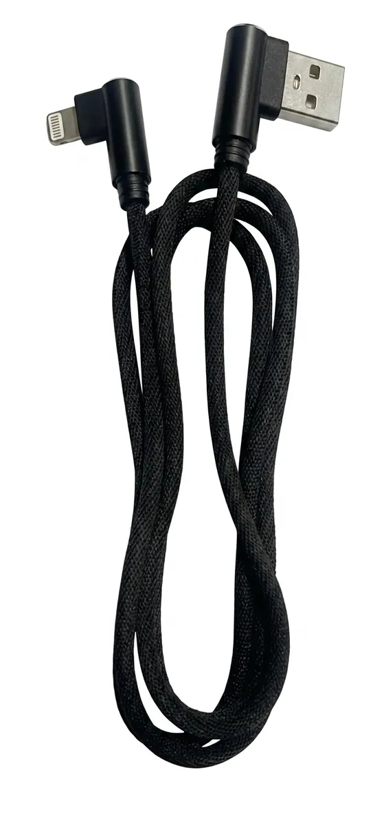 1m - Duo 90 Cable Compatible With iPhone & Other Lightning Devices - Black