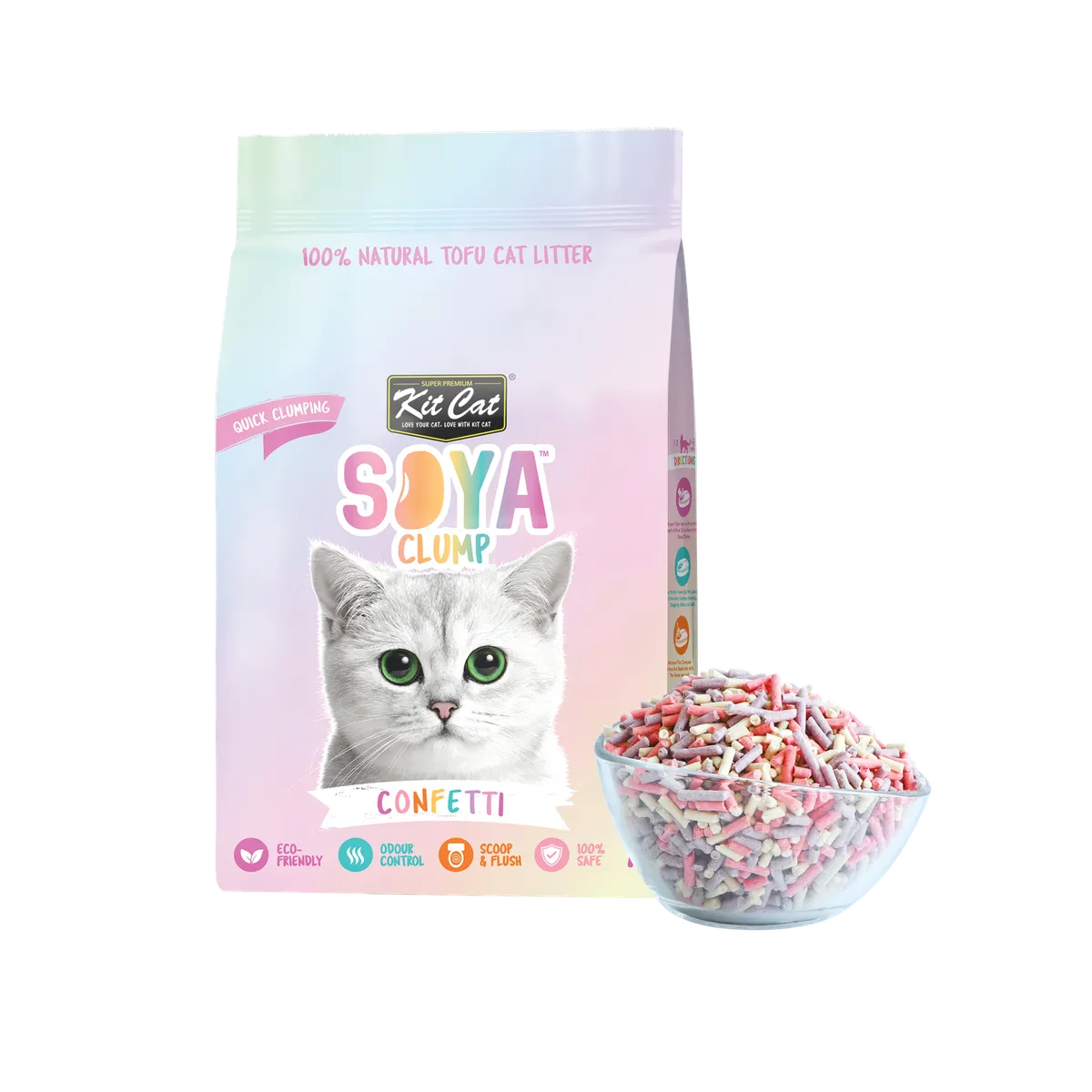 Kit Cat Soya Clump Cat Litter - Soya Clump Confetti 7L