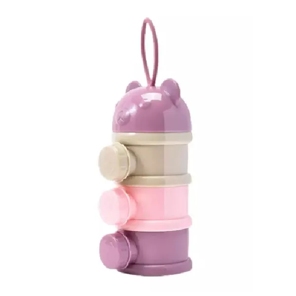 Milk (Formula) / Snack Container with Lids - Purple, Pink