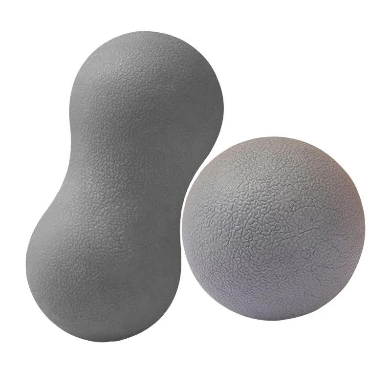 2 Pieces Shoulder and Neck Solid Ball Silicone Elastic Massage Ball Set-PR2 - Grey