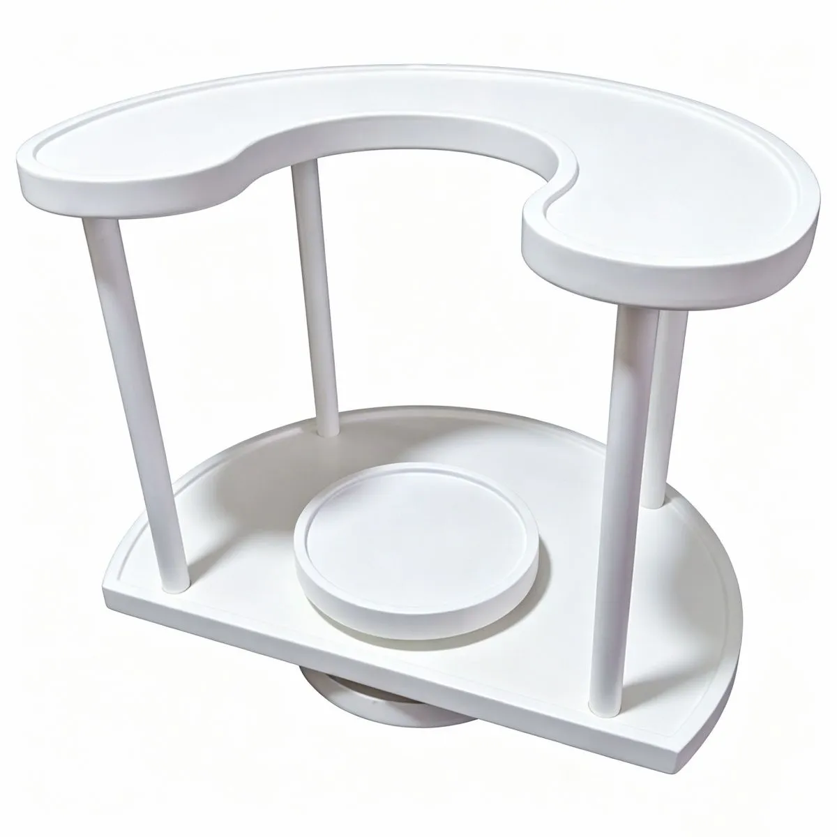 2-Tier Adjustable Spice Rack, D-Shape Rotating Kitchen Storage Organizer
