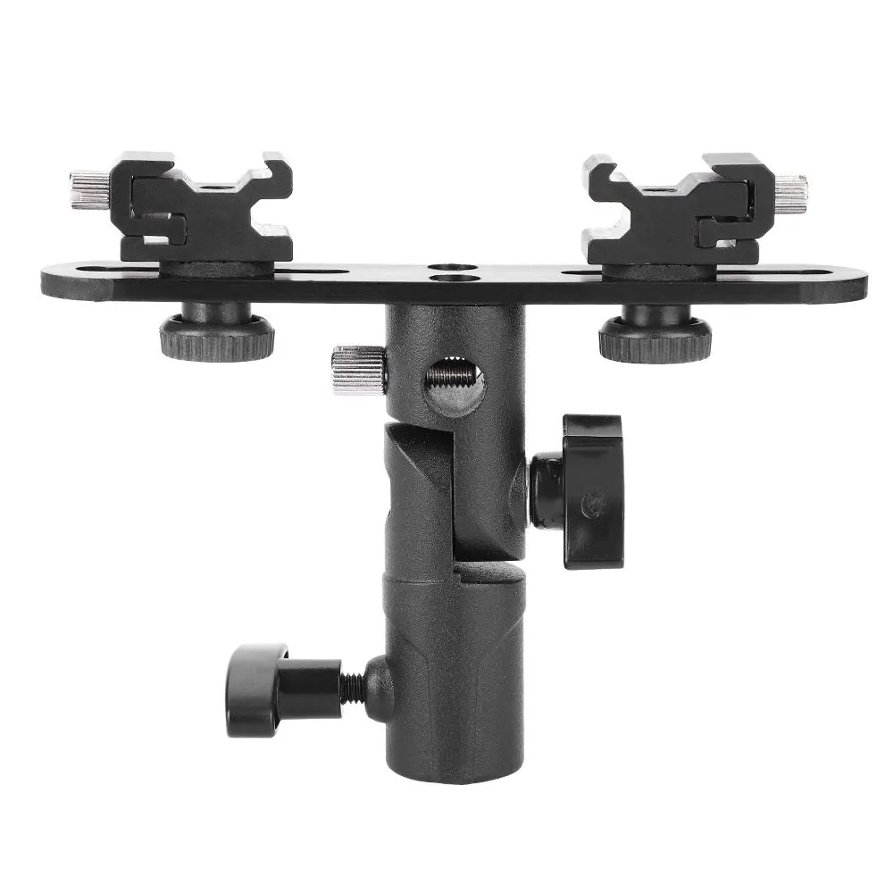 Dual Hot Shoe Flash Mount for Camcorder