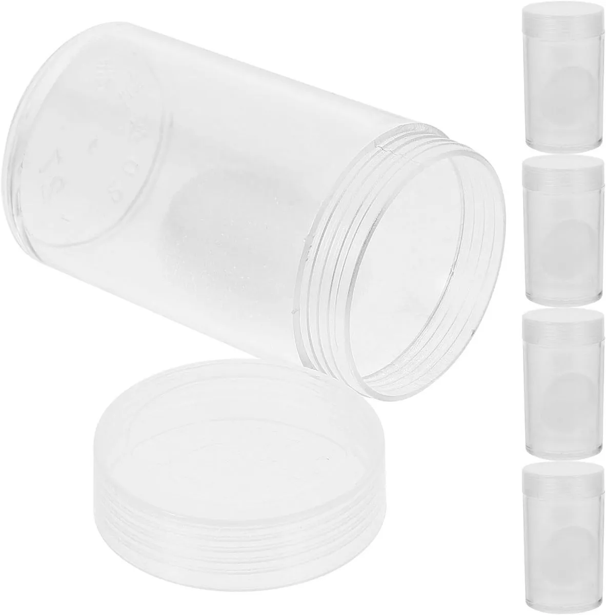 10Pcs 27Mm Coin Capsules Holder Round Plastic Coin Storage Boxes with Flat