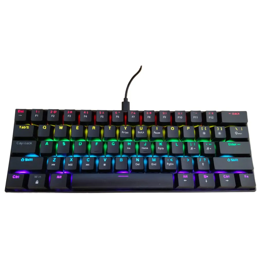 61 Key Wired Mechanical Gaming Keyboard - Black