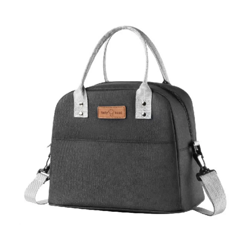 Insulated Leakproof Picnic Thermal Lunch Bag with Strap - 29 cm - Black