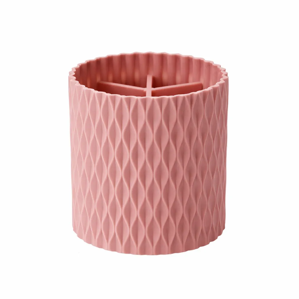 Plastic Crafted Multipurpose Round Stationery Holder - Pink
