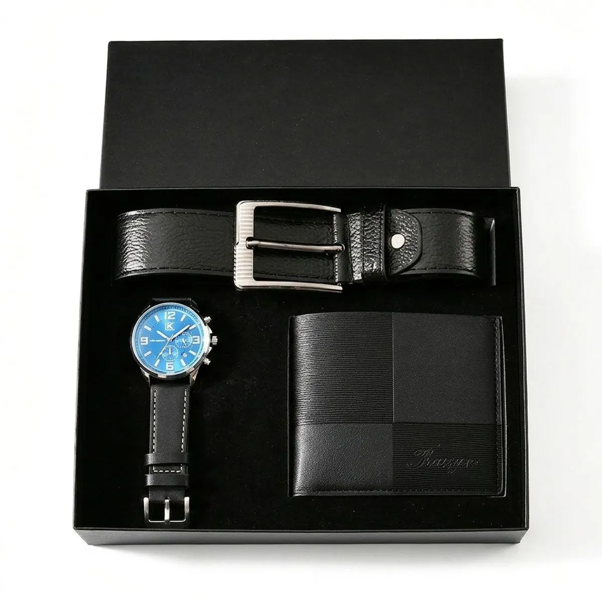 Luxury Men's Gift Set with Watch Wallet Belt in Premium Box