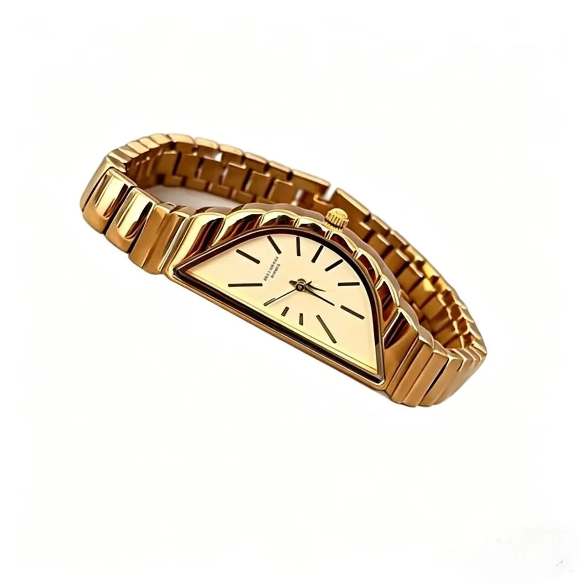 Women's Sector Dial Quartz Watch Stainless Steel 3ATM Waterproof - Gold