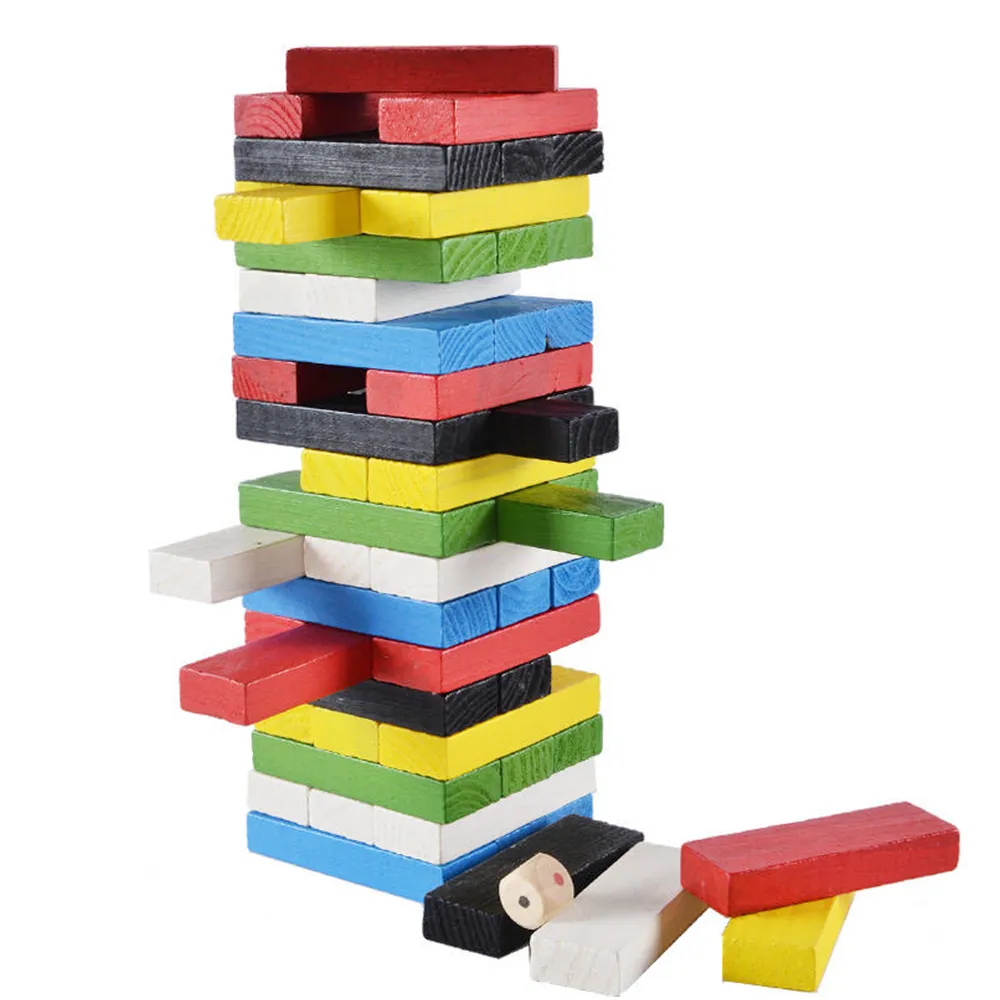 Wooden Stacking Board Games Building Blocks for Kids (Boys & Girls)