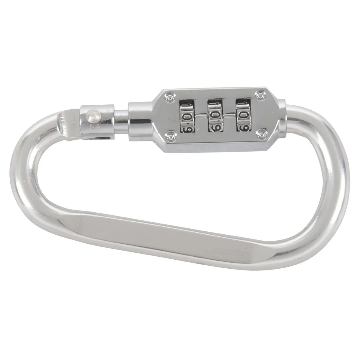 with Combination Padlock 3 Digits Numbers Carabiners Silver