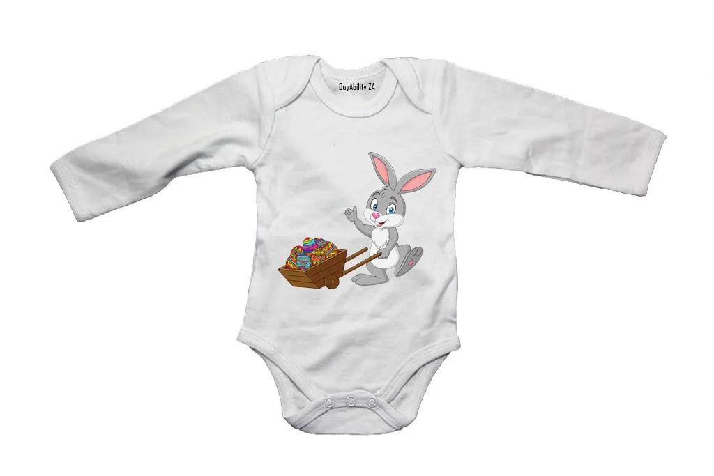 Easter Bunny Wheelbarrow - Long Sleeve - Baby Grow