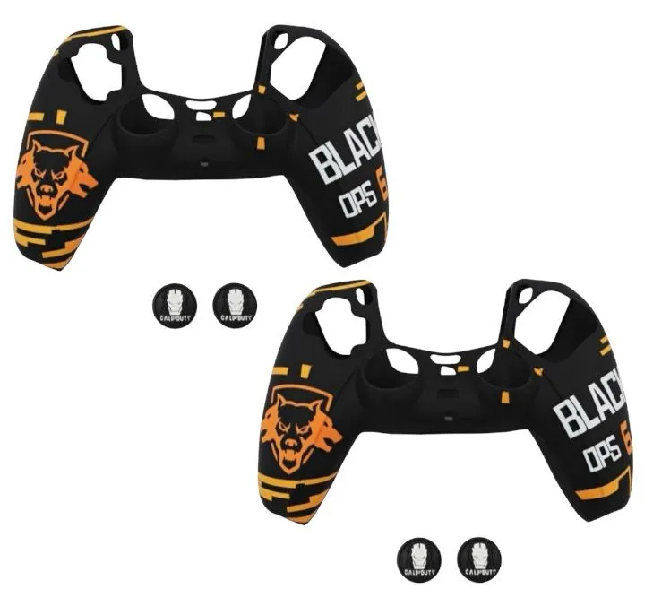 PS5 Controller Cover + Thumb Grips - COD, Fortnite or Minecraft - COD Black