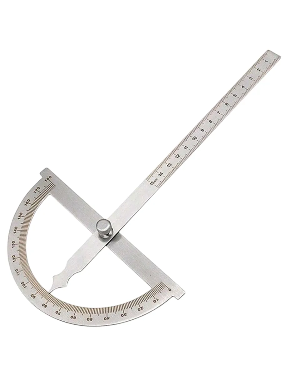 0-15cm Stainless Steel Protractor Angle Ruler with Round Head Caliper 180