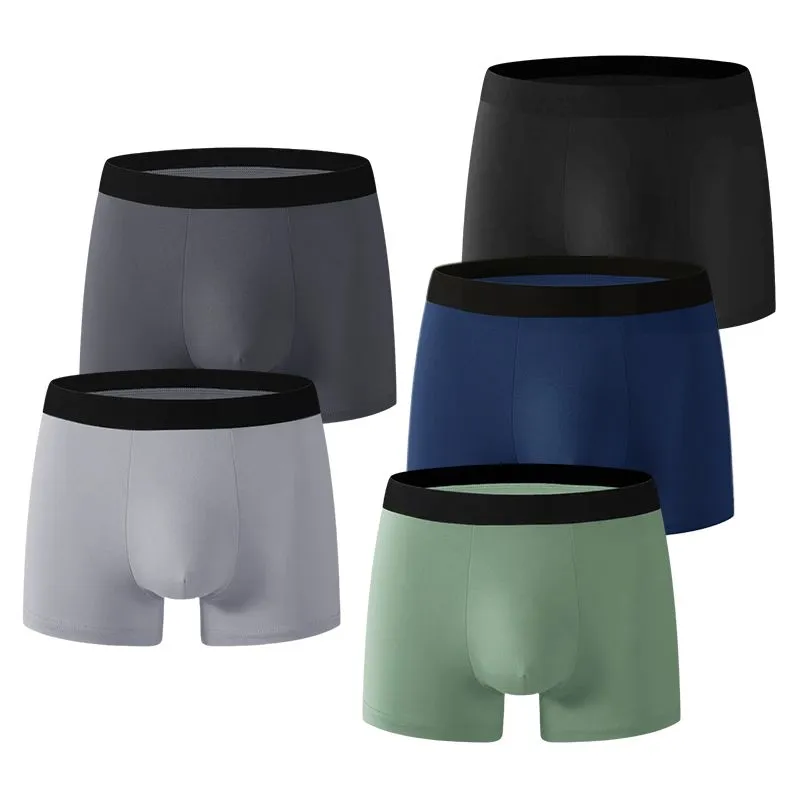 5 Pack Men's Underwear Boxer Briefs Fly with Built-in 3D Pouch for Men OYY