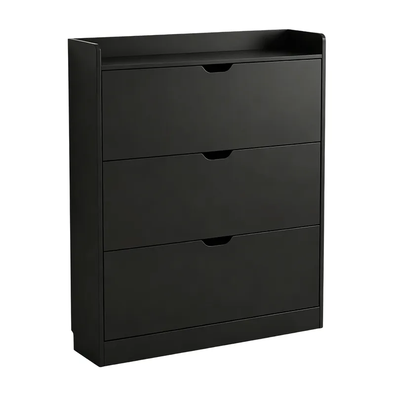 120x100CM Black Flip - top Shoe Cabinet - Space - saving & Stylish - Black