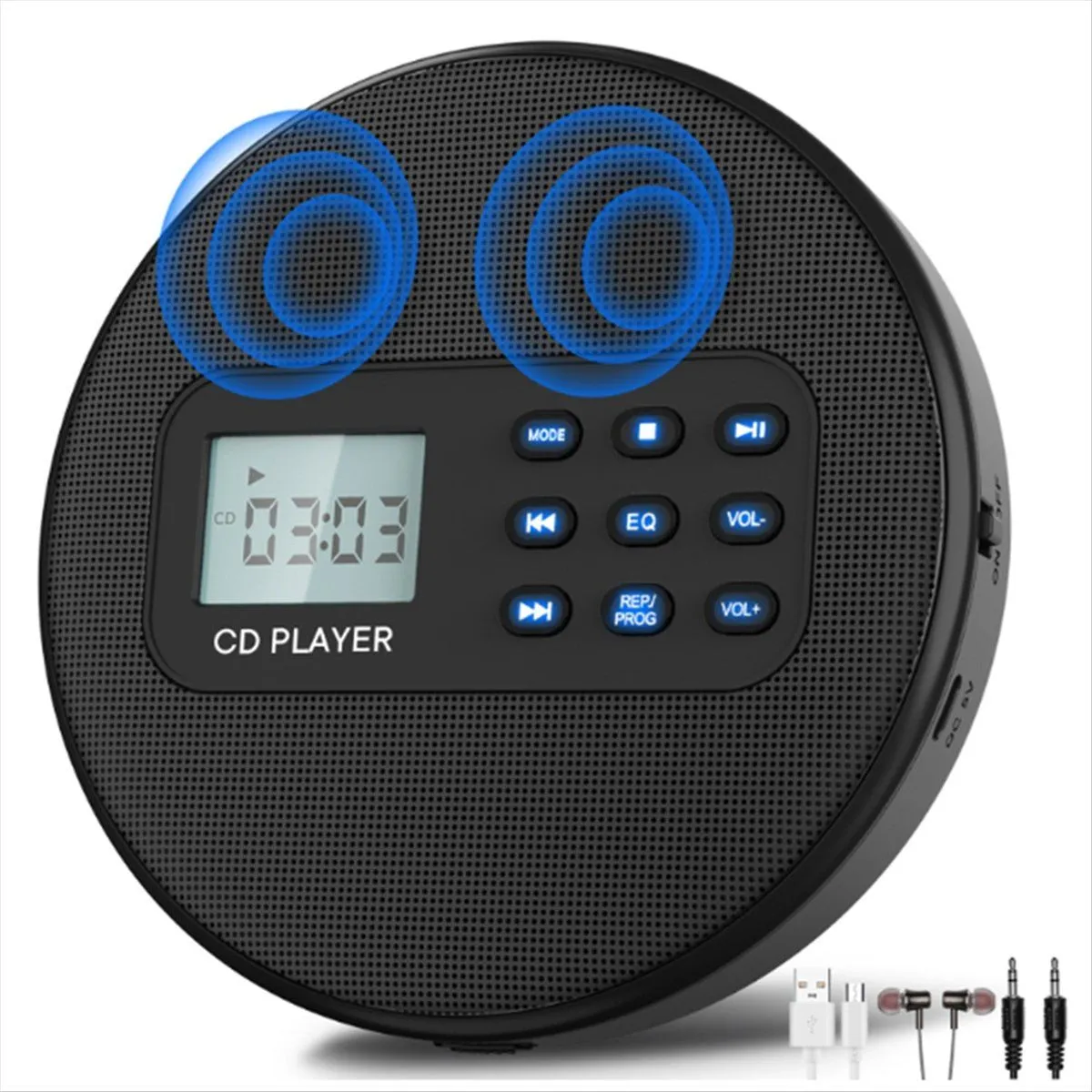 Cd Player with Speakers Rechargeable Walkman Cd Player