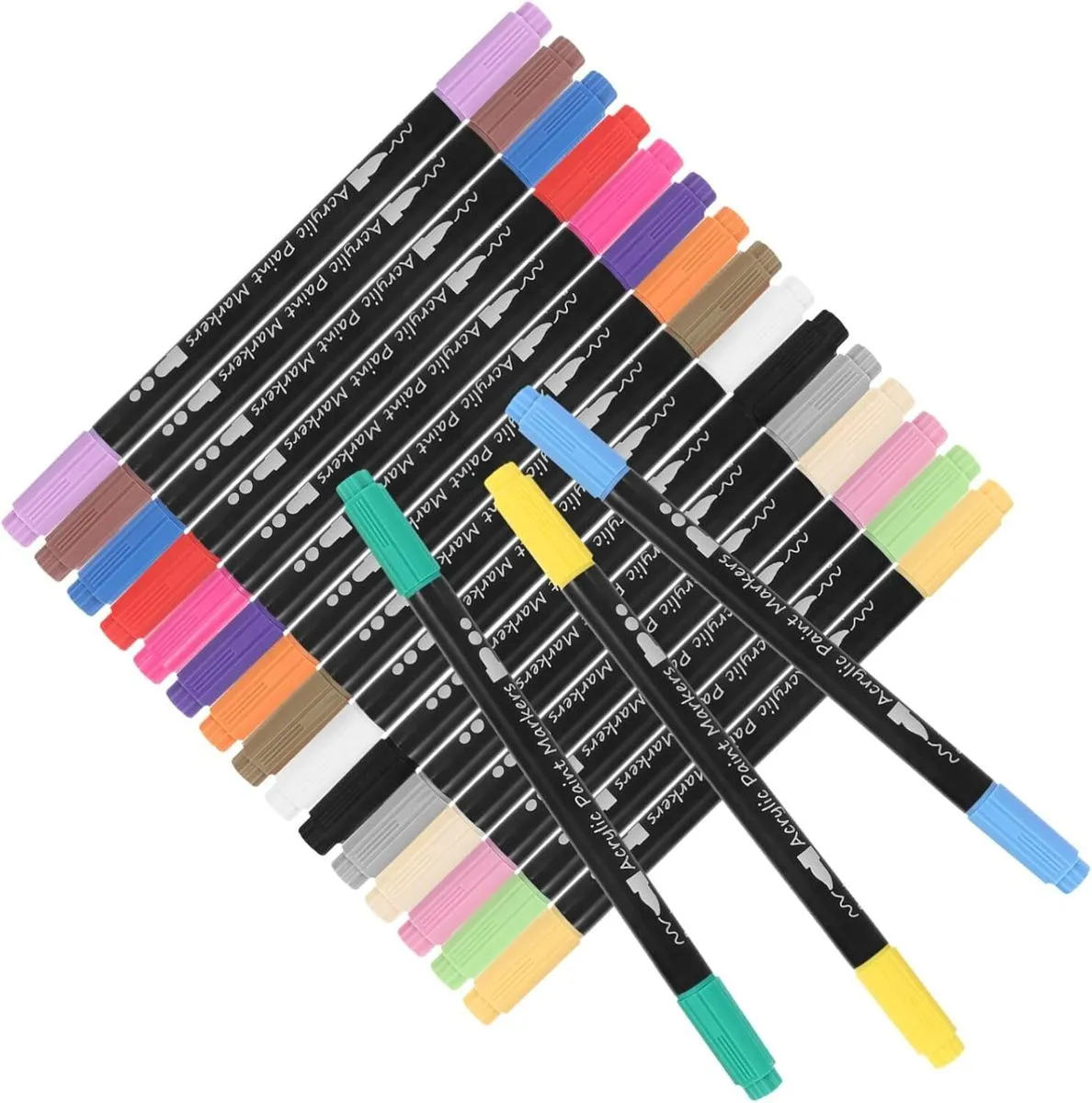 1set Dual Tip Paint Marker Canvas Vibrant Colors for Art Projects Easy