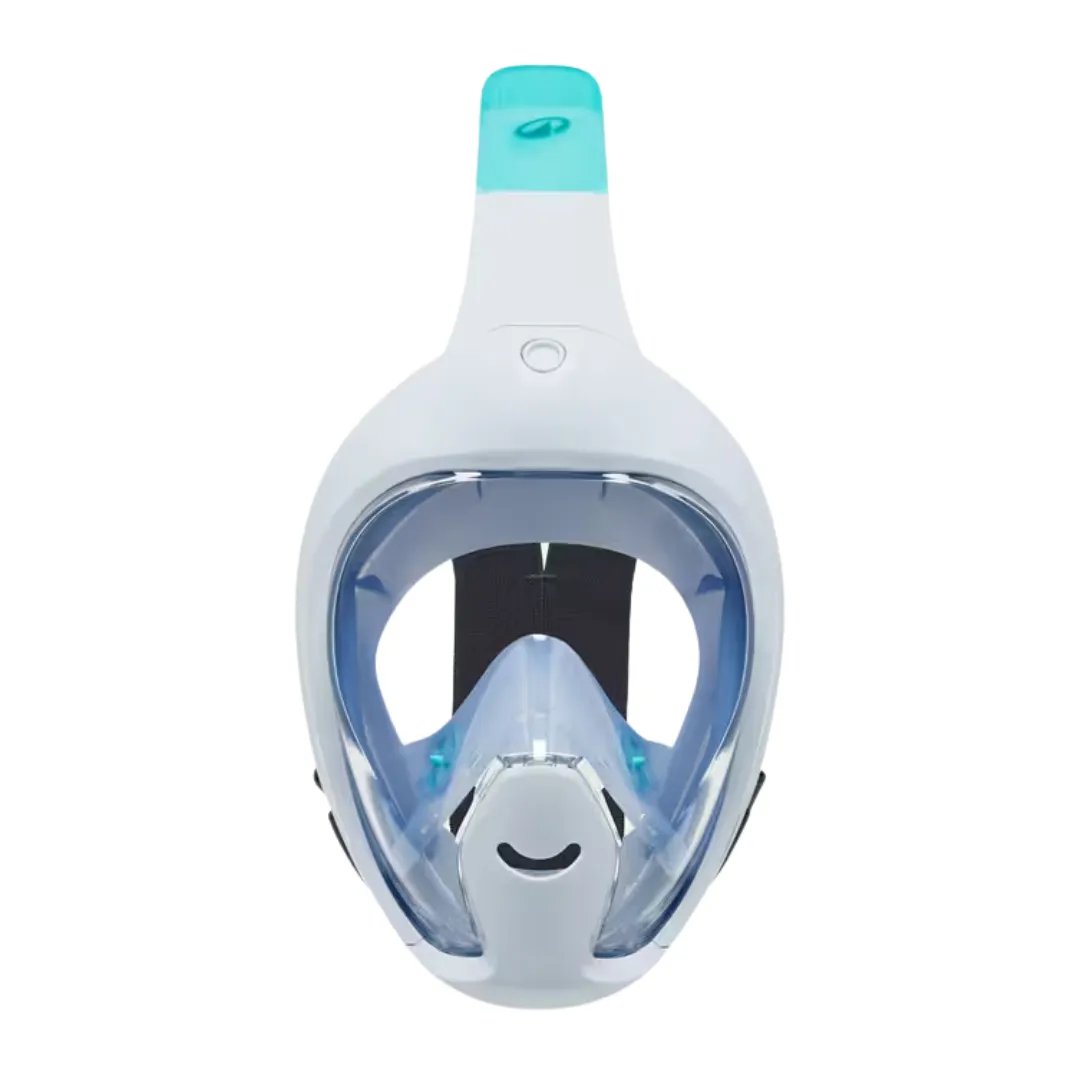 Tribord Kids' Easybreath Surface Snorkeling Mask XS (Ages 6-10) - with Mesh Bag - Light Blue