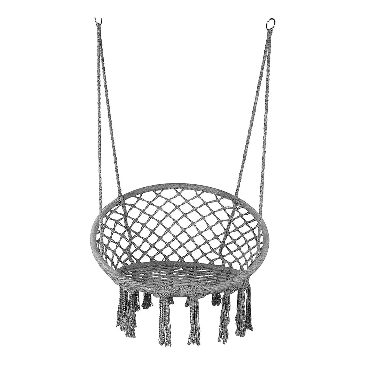Hanging Chair Cotton Swing for Children & Adults - Garden Furniture - Christmas Gift - Grey
