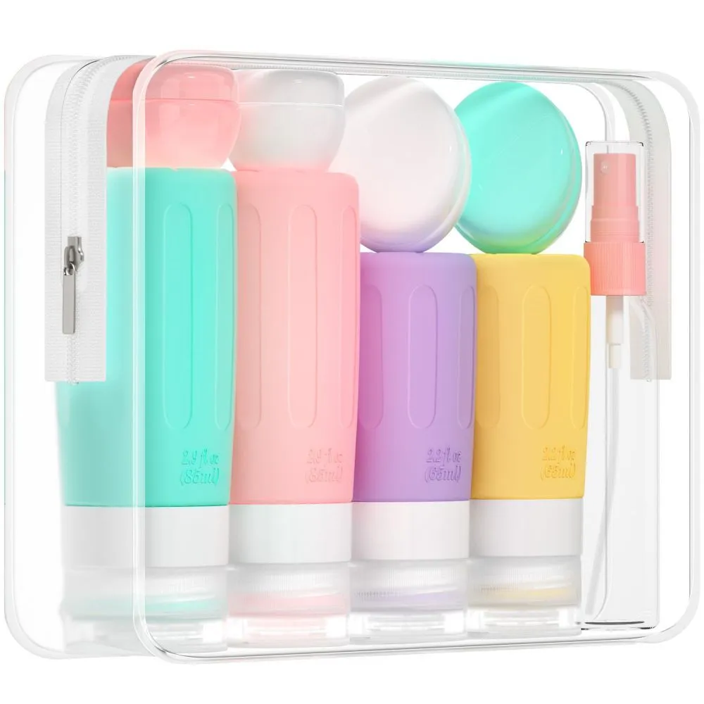Silicone Travel Bottles 16-Pack Leakproof Travel Containers for Toiletries