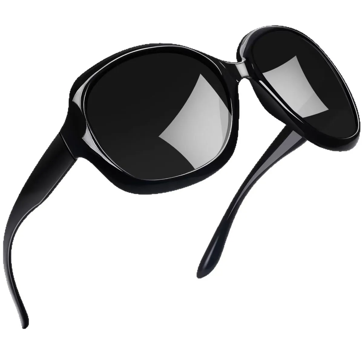 Oversized Polarized Sunglasses Women UV400 Anti-Glare Driving Outdoor - Black