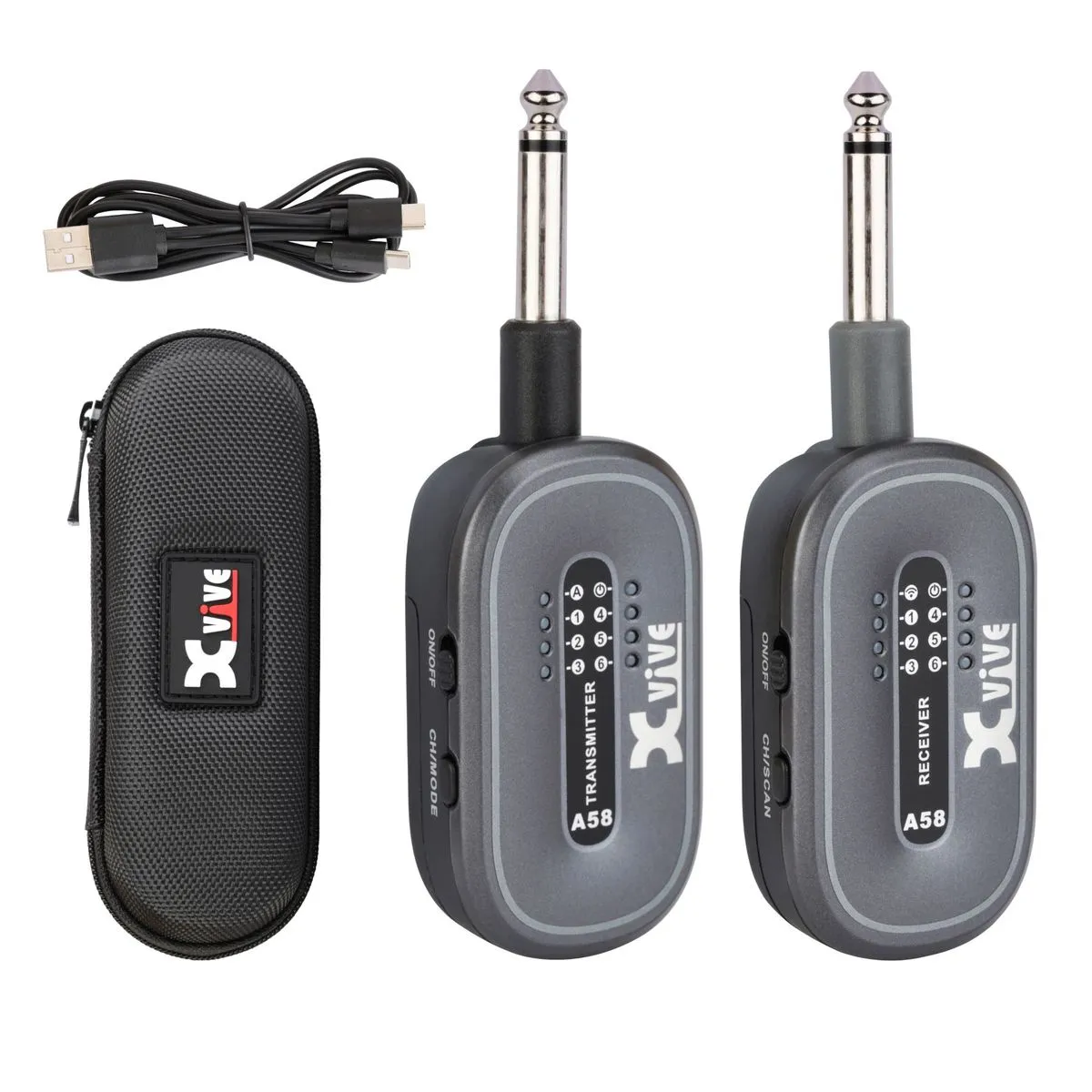 XVIVE A58 Guitar Wireless System - Various Colours - Grey