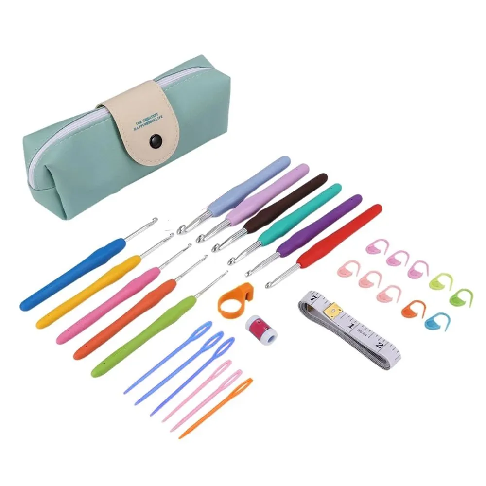 Soft Handle Knitting Needles Crochet Hooks Kit with Storage Bag