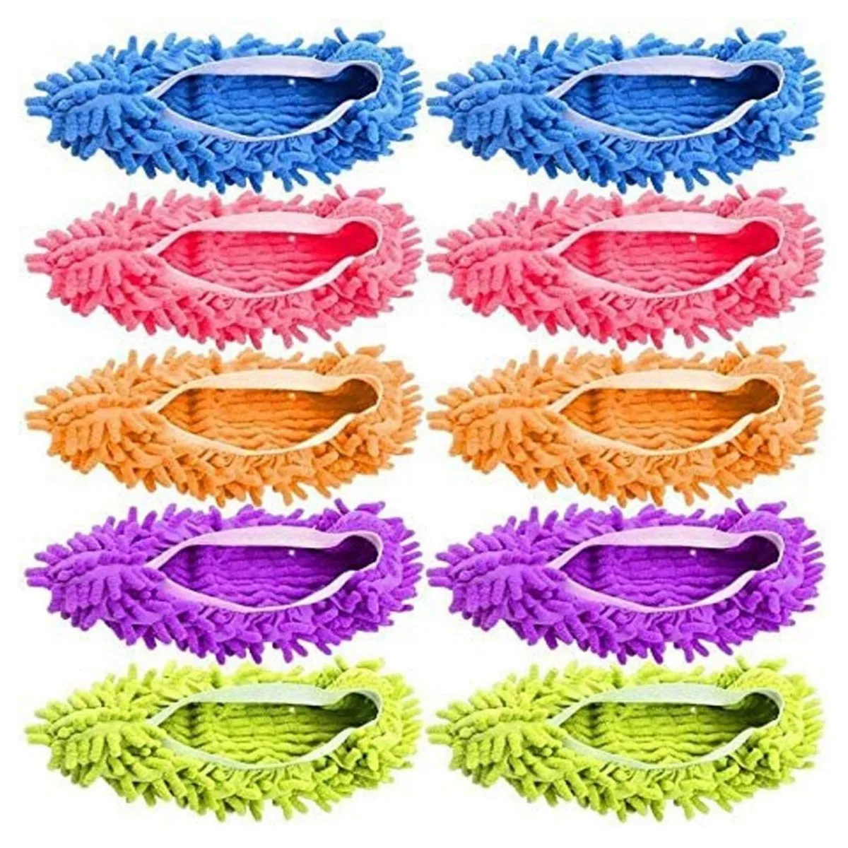 5Pair Washable Mop Slippers Floor Dust Hair Cleaning Shoes Indoor Outdoor