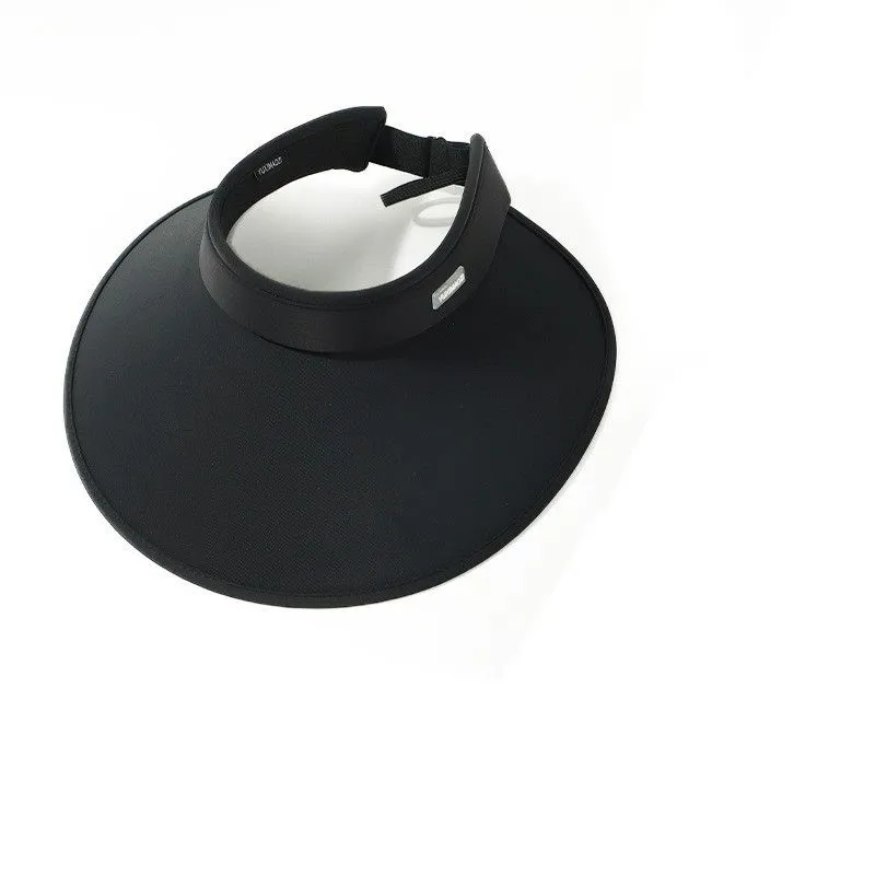 Foldable brim sun hat sun hat double-sided ice silk hat Sun hat - Black