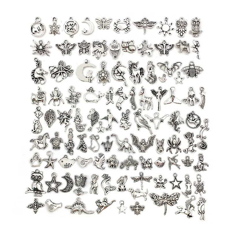 100 Pieces Mini Small Charms Metal Pendant Craft Supplies For Handicraft - No.1