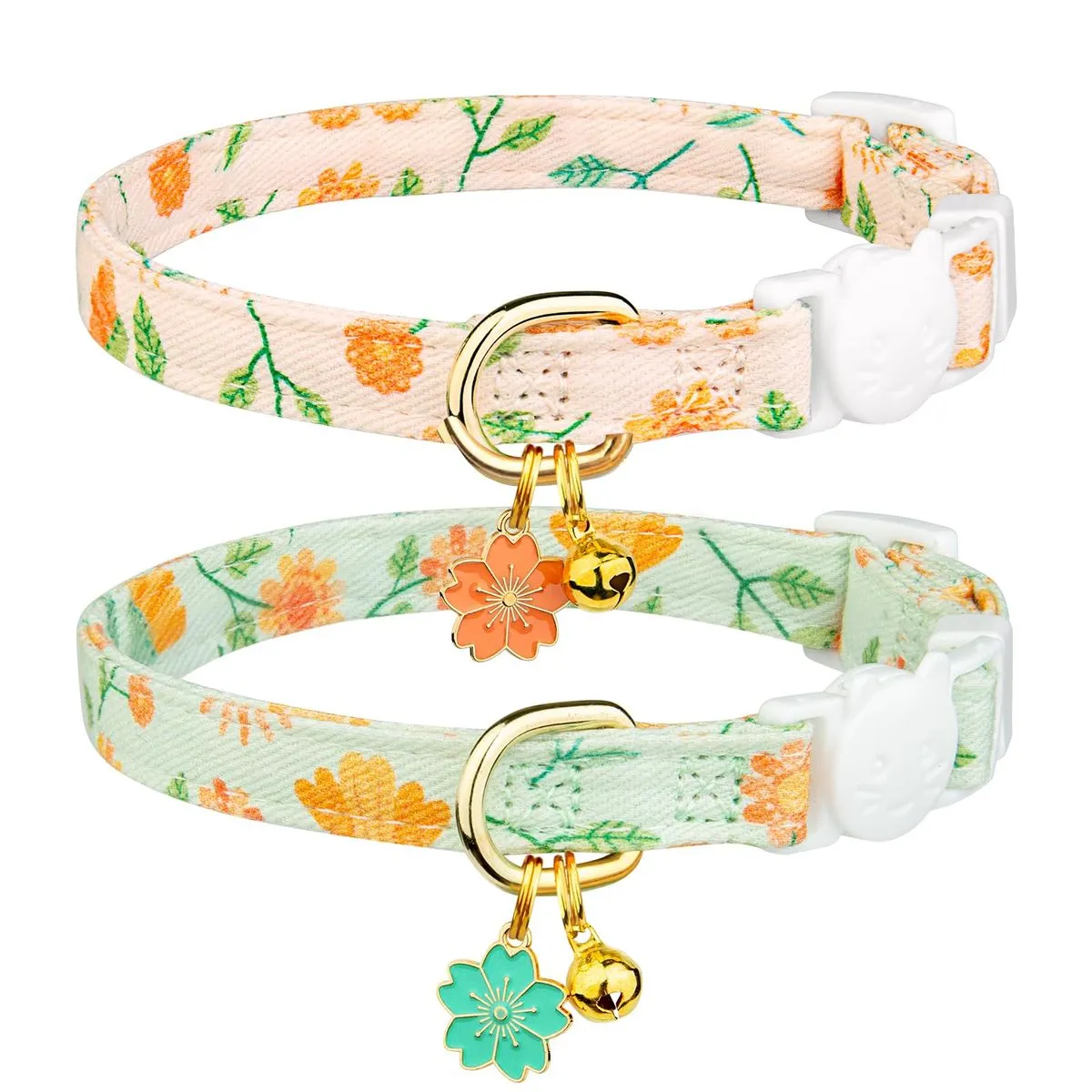 2 Pack Pet Collar Cat dog with Bell,Breakaway