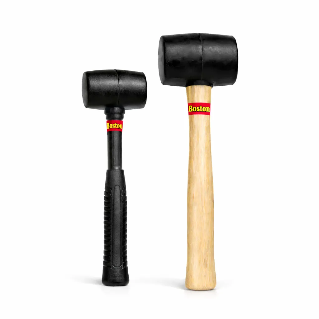 BOSTON DIY Rubber Mallet Hammer Set (450g+1000g) Non Marking Heavy Duty
