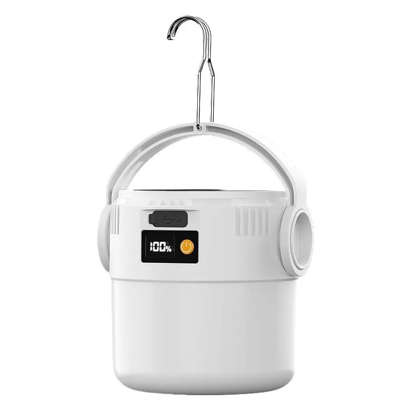 Solar Dual-Light Source COB Camping Lantern, Rechargeable LED Flashlight