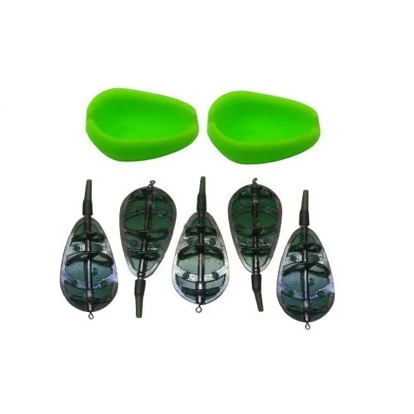 2 x Mold & 5 x Carp Fishing In Line Method Feeders