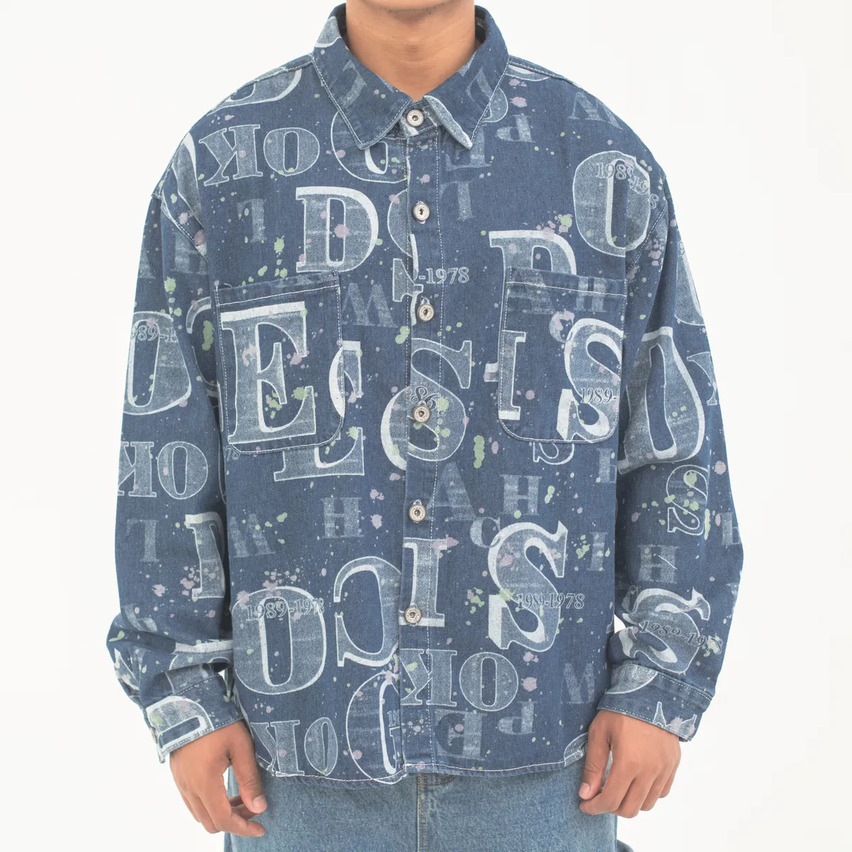 Graffiti Code Denim Shirt Jacket