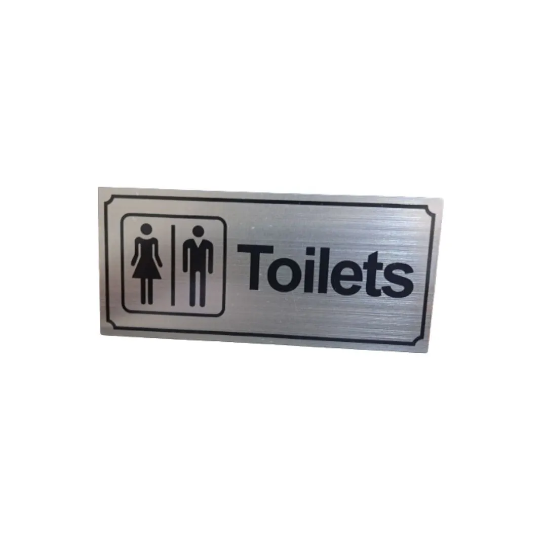 Toilets - Metal Adhesive Sign