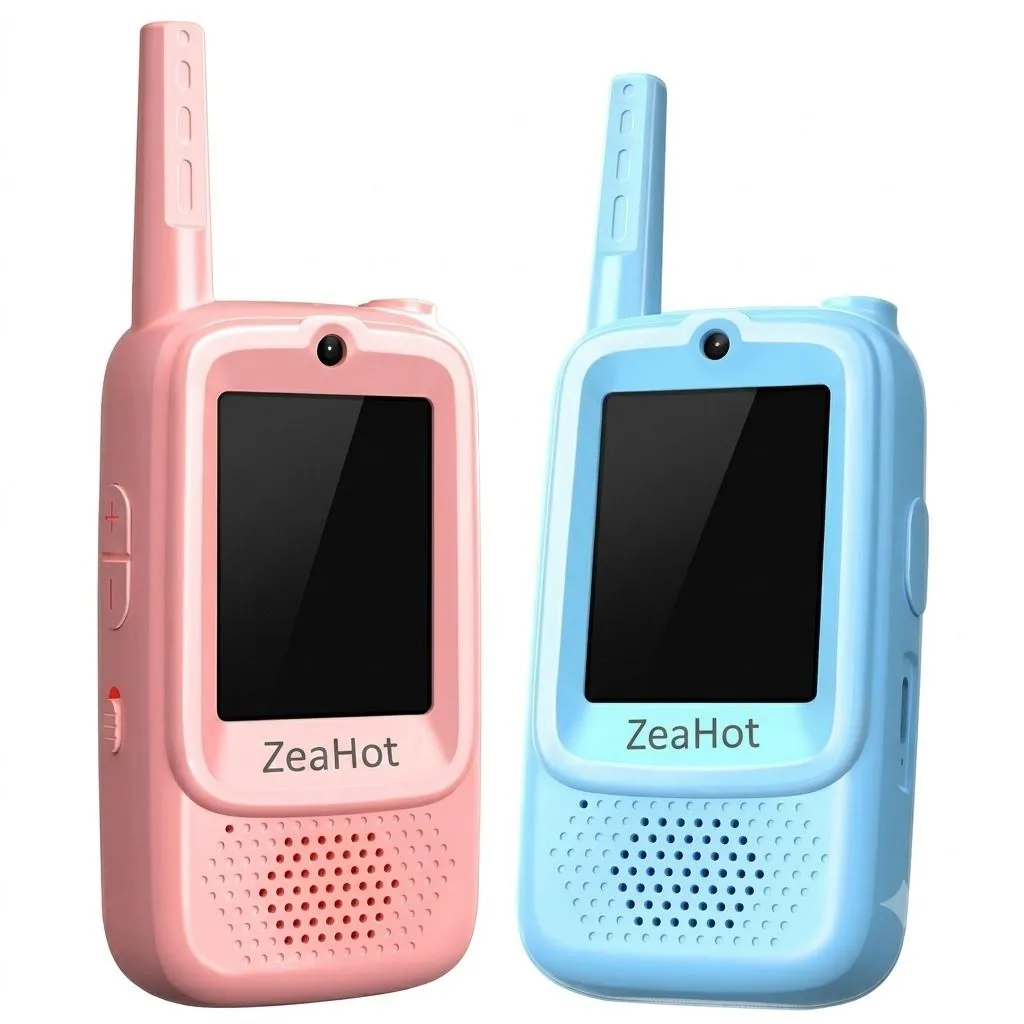 Kids Video Walkie Talkies Blue and Pink Rechargeable Set 2Pack
