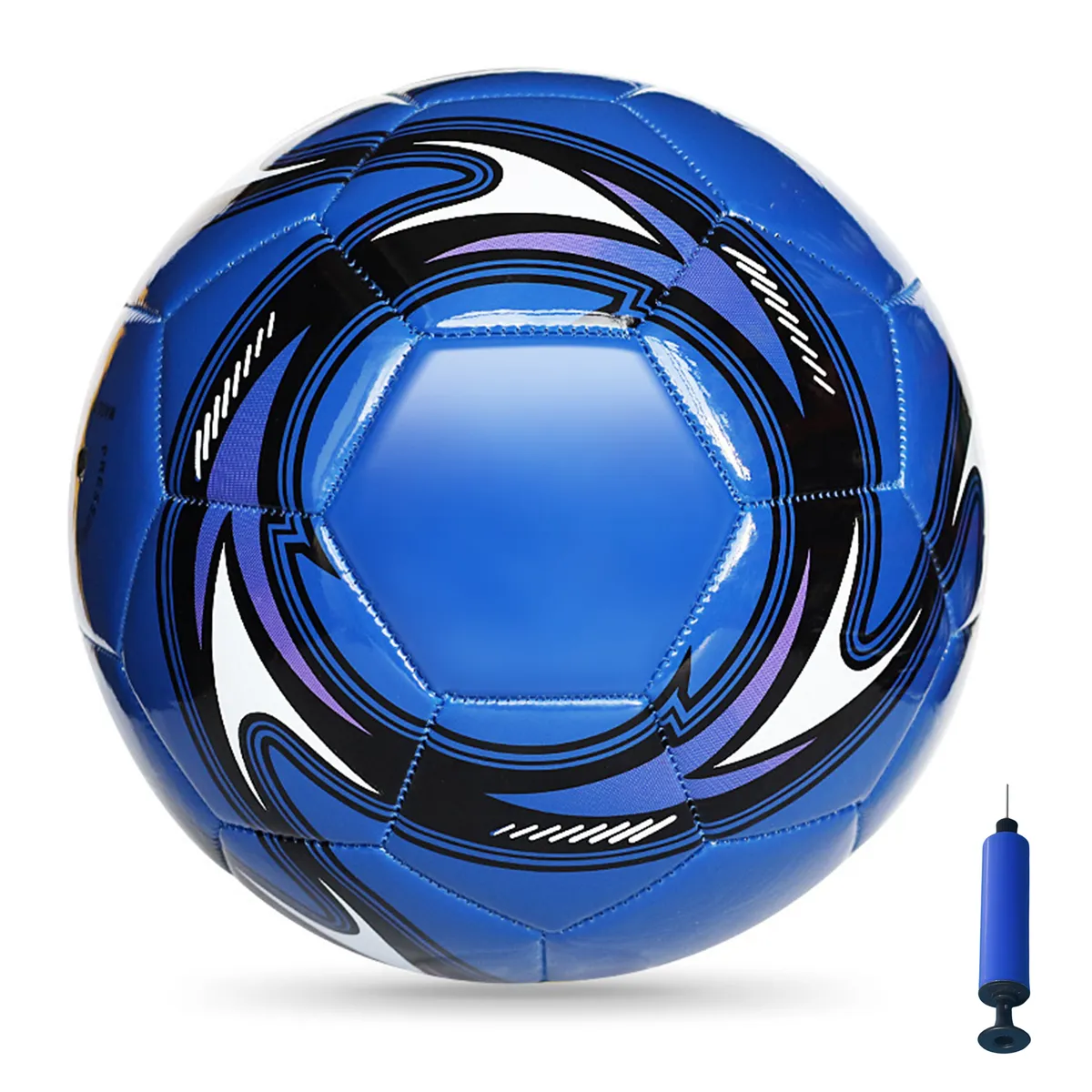 Football Training Ball PVC Soccer Ball for Outdoor Training - Blue (Size 5)