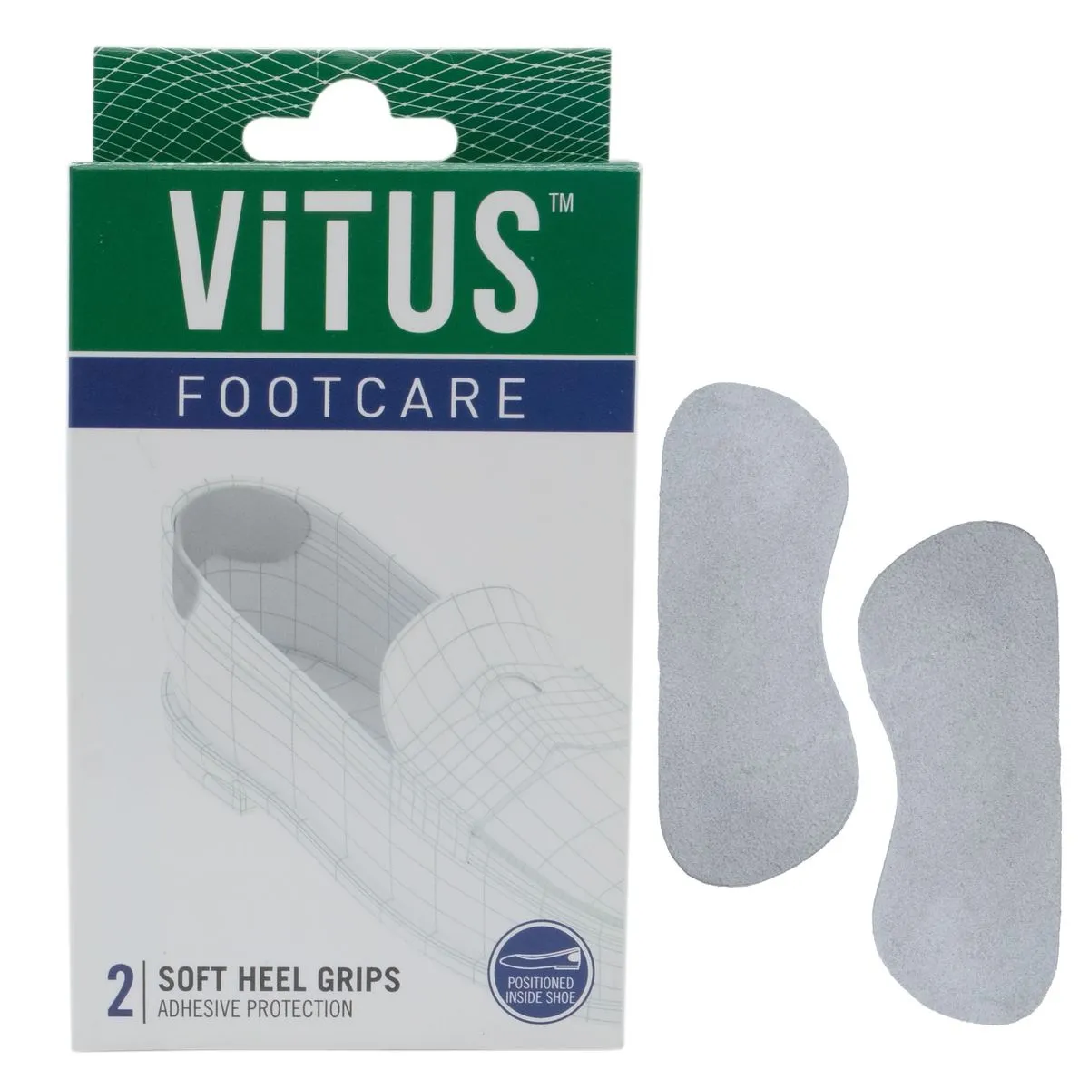 Vitus Footcare Soft Heel Grips - Adhesive Protection (2-Pack)