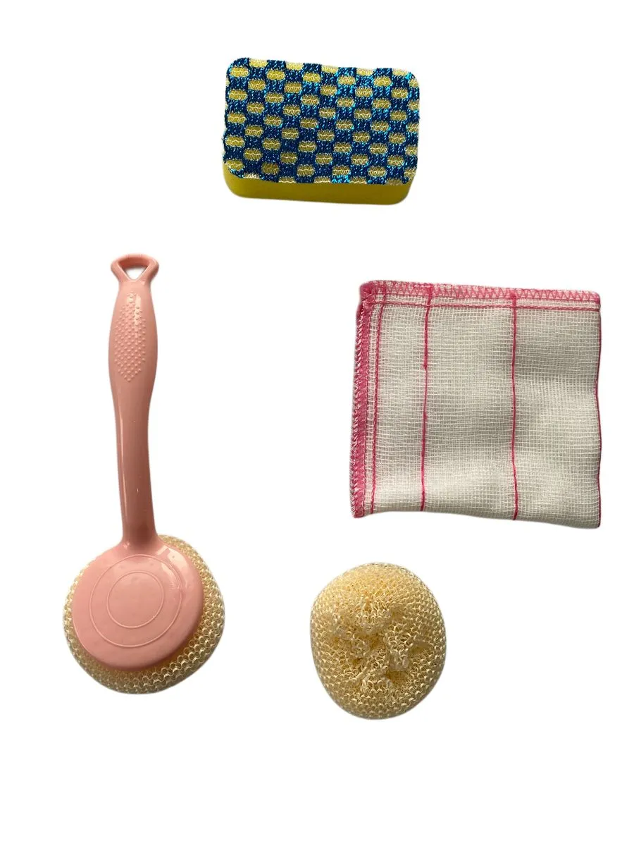 4-Piece Kitchen Dishwashing & Cleaning Essentials Set