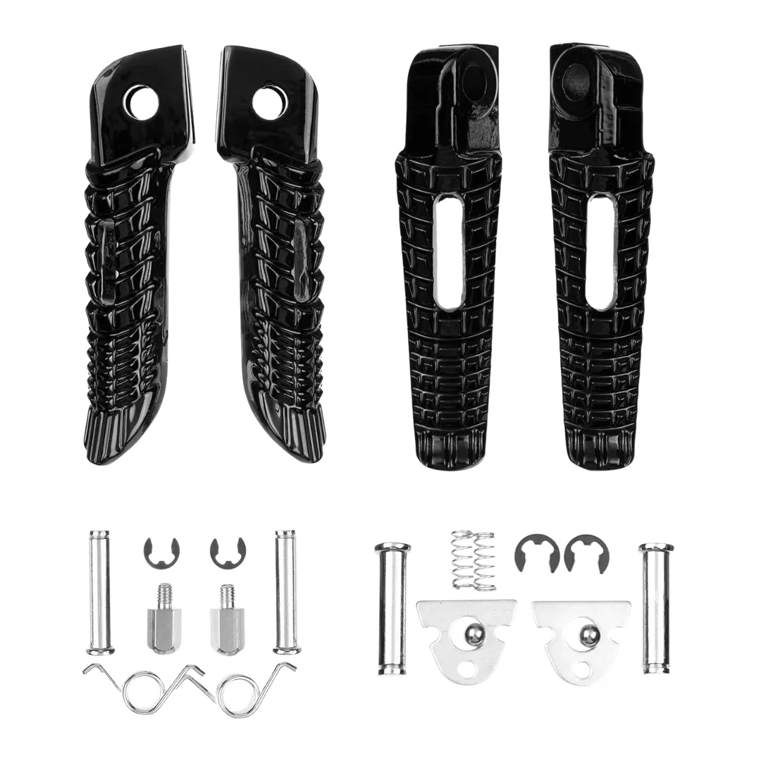 KR Front & Rear Foot Peg Set: Suzuki GSX-R 600/ 750/ 1000/ 1300 - Black