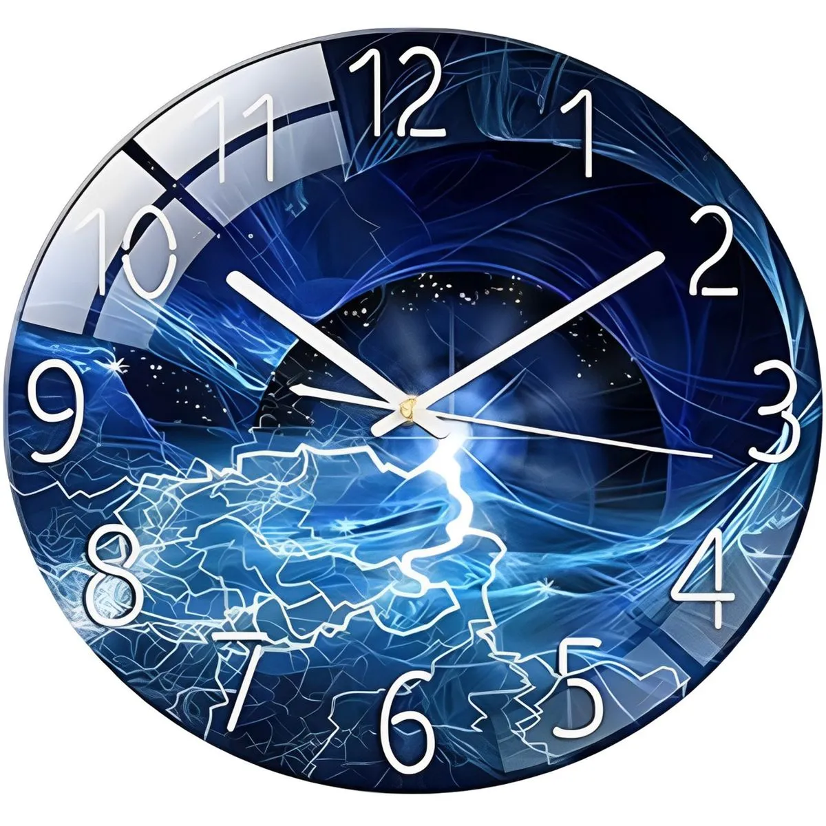 Wall Clock Durable Modern Arabic Numerals Dial Round Quiet Wall Clock Art - Blue
